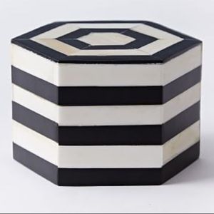 West Elm resin striped box